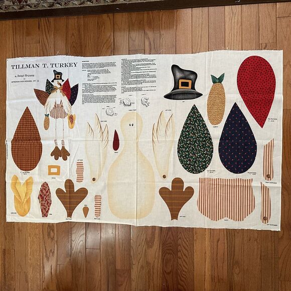 NEW "Tillman T. Turkey" Cut & Sew Pattern Panel Directions on Panel 36"x54" - Picture 1 of 3